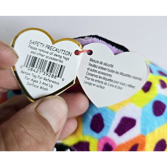 Rainbow Squish-A-Boos Plush Giselle TY Squishies Leopard 10 Inch May 12 Birthday - Picture 6 of 14